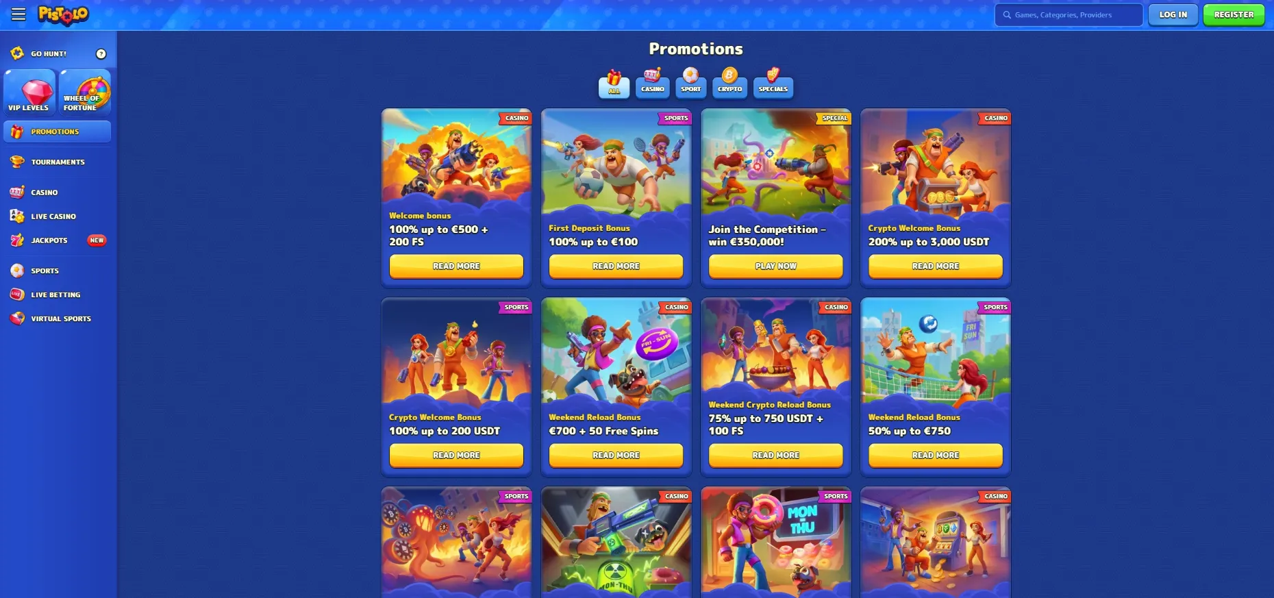 Pistolo Casino Screen